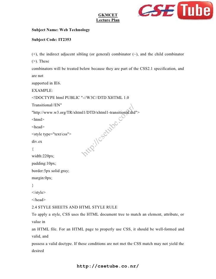 it2353 web technology notes
